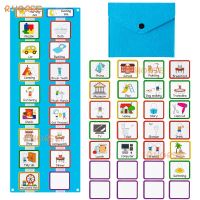 48Pcs Visual Schedule for Kids Home Chore Chart Routine Cards with Portable Pocket Weekly Daily Planner Preschool Early Learning Flash Cards