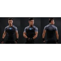 Fitness Sports Jogging Shirt Men Training T-shirts Superhero Compression Quick-Drying Tight Top