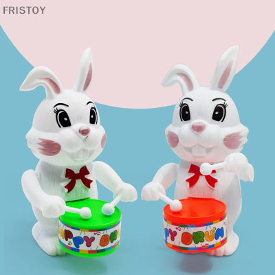 FRISTOY ไขลานกระต่ายนาฬิกาไขลานของเล่นเด็กตีกลองกระต่ายปริศนากลองกระต่าย
