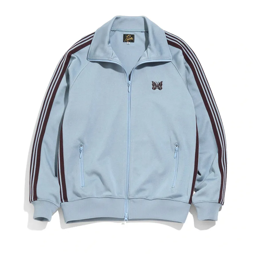 23SS 1:1 Ice Blue Rion Needles Track Jacket Men Women Poly Smooth