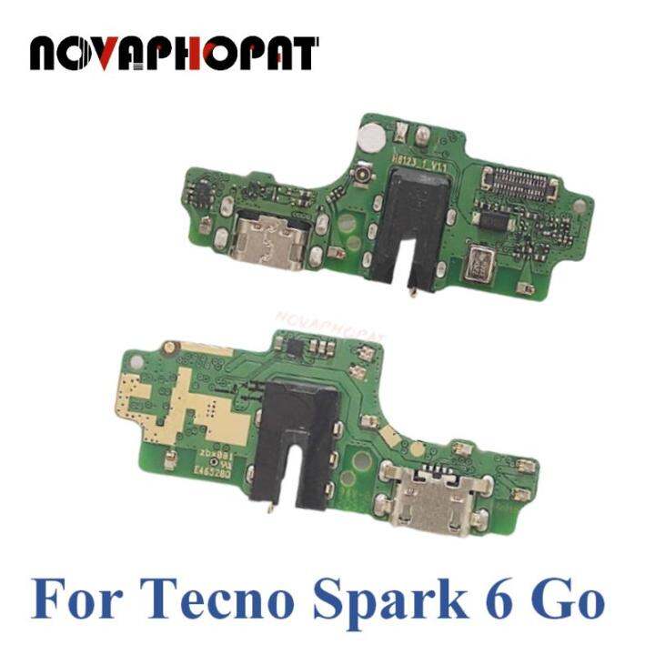 novaphopat-ดั้งเดิมสำหรับ-tecno-spark-6-go-แท่นชาร์ท-usb-ตัวชาร์จช่องเสียบปลั๊กหูฟังแจ็คเสียงไมโครโฟนบอร์ดสายเคเบิลงอได้