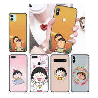 172NO Cherry Chibi Maruko-chan อ่อนนุ่ม Black ซิลิโคน ปก หรับ VIVO Y53 Y91C Y55 Y55S Y93 Y95 Y53S Y81I Y50 Y71 Y30 Y91 V15 V11 Y81S V20 Y81 V23 V21E V21 V20I Pro SE เคสโทรศัพท์