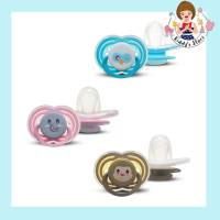 ATTOON CENTER จุกนมซิลิโคน จุกดูดนม จุกหลอก จุกนมหลอกซิลิโคน จุกดูเล่นหัวแบน Pacifier with holder