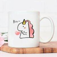 Cute Unicorn Biu Love Cartoon Print Ceramic Mug Gamer Birthday Gift Coffee Cups Creative Colored Ceramics with Big Handrip