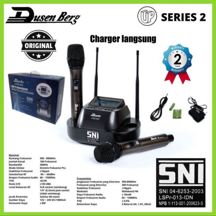 Mic Wireless Dusenberg JTSS 633 Y Charger 2 Microphone Wireless UHF ...