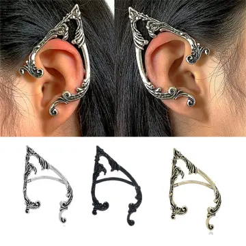 Gothic Irregular Ziron Tassel Ear Cuff Earrings Asymmetrical