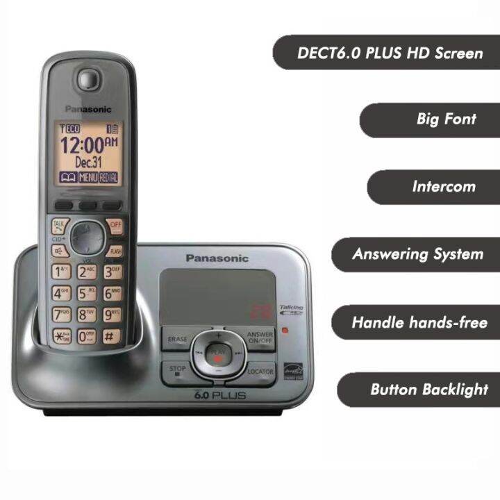 Digital Cordless Phone With Answer Machine Handfree Voice Mail Backlit