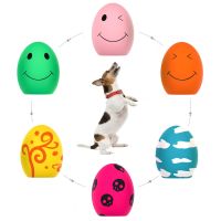 【YF】✸  Dog Bouncy Egg Balls Squeaky Dogs Interactive Fetch Soft Rubber Sound Accessories