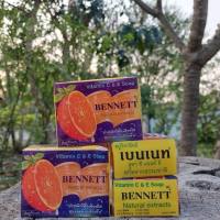 1 ก้อน 130 กรัม สบู่ เบนเนท Bennett narural extracts vitamin C&amp;E