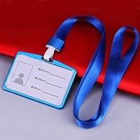 【CW】✆  Aluminum Alloy Card Cover Men Business Name ID Badge Lanyard Metal Credit Holder Protector