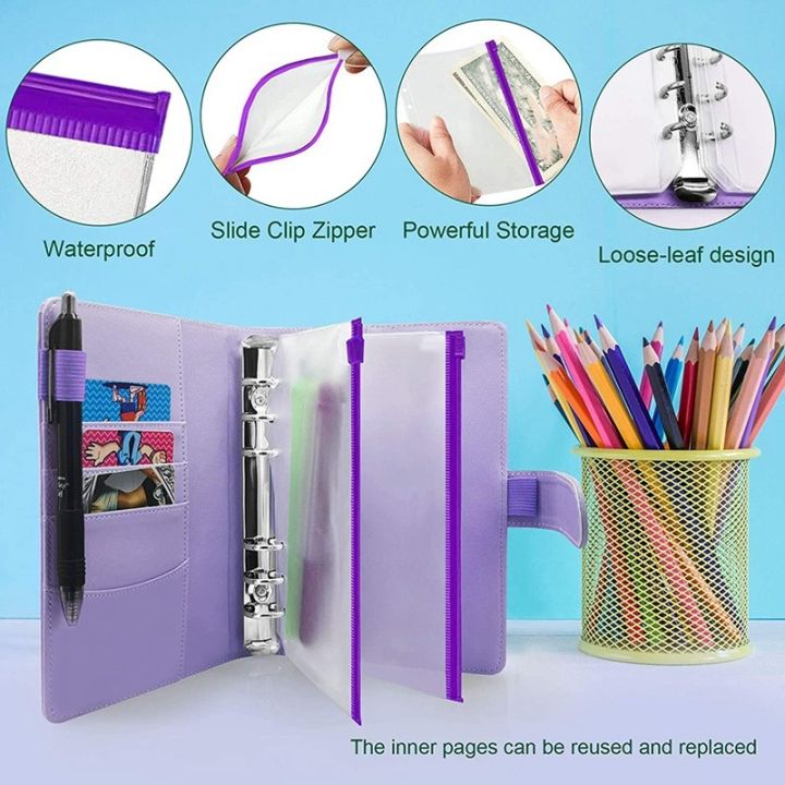 organize-your-financial-a6-budget-planner-binder-envelope-fashionable-leather-cheap-notebookbinder-housing-and-zipper-bag-sell