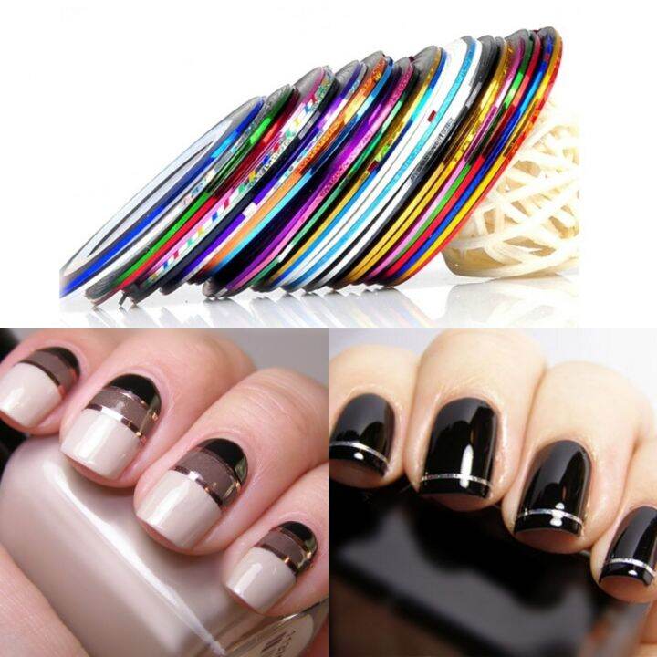 43Pcs Mixed Colors Rolls Striping Tape Line DIY Nail Art Tips Decoration  Sticker | eBay