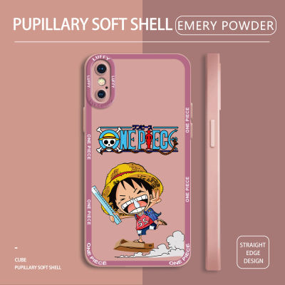 สำหรับ iPhone X XS Max XR 7 Plus 8 Plus SE 2020 SE 2022 6 Plus 6s Plus OnePiece Luffy กรณีโทรศัพท์ กรณีกล้องเต็มรูปแบบซิลิโคนอ่อนนุ่ม TPU กรณีโทรศัพท์กันกระแทก