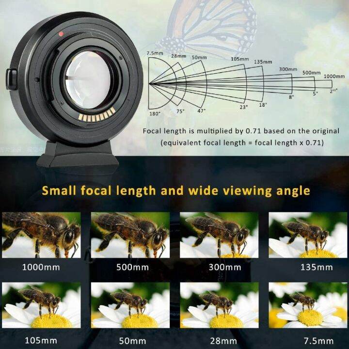 VILTROX EFEOS M2 Lens Adapter AF 0.71x Speed Booster for Canon EF Lens to EOSM Lazada.co.th