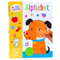 My first stickers alphabet English original picture book childrens interesting English Enlightenment cognitive activity book sticker color maze game book contains more than 250 stickers