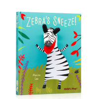 Imported English original and genuine zebra S sneeze zebra sneezing childrens Enlightenment interesting cognition picture book finger puppet game picture book parent-child interactive reading childHardcover from s play
