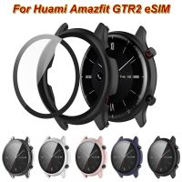 New PC Shell Tempered Film Protector Case For Huami Amazfit GTR2 eSIM Glass Screen Anti-Scratch Protective Sleeve Accessorie