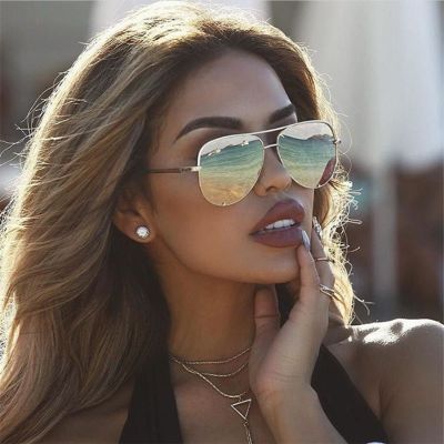 Luxury Metal Women Sunglasses Oversize Men Driving Mirror Anti-Reflective Sun Glasses Lady Shade Sunglasses Uv400 Oculos