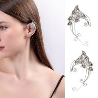 Punk Elf Ear Hook Earrings Non Piercing Ear Hook Ear Cuff Wrap Stud Clip Earring for Women Fairy Cosplay Costume Jewelry