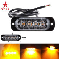 SZWL ไฟเตือนรถยนต์12V- 24V,ไฟ LED 4แท่งไฟฉุกเฉินกระพริบรถบรรทุก