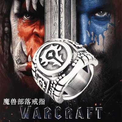 เครื่องประดับไทเทเนียมเหล็ก Unisex แหวนเรโทร Warcraft แหวนแฟชั่นในสหรัฐขนาด7-12