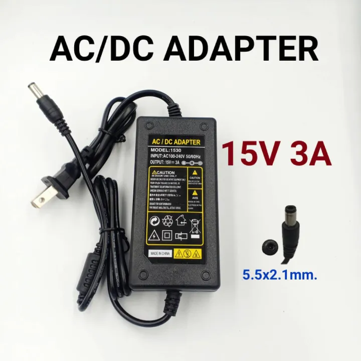 Adapter AC/DC อะแดปเตอร์แปลงไฟ 15V3A ไฟ LED พร้อมหลอดไฟสตริป ใช้กับ ...