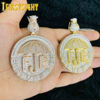 Two Tone Color CZ Letter Forever Rich Pendant Necklace Iced Out Bling Cubic Zirconia Umbrella Money Charm Men Hip Hop Jewelry