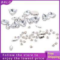 BNLO 130 PCS แก้ว rhinestones เย็บบนพลอยเทียม Flatback แบน รูปร่างผสมกัน พลอยเทียมสำหรับเสื้อผ้า การทำเครื่องประดับงานฝีมือ DIY คริสตัลใสใส Rhinestone applique เสื้อผ้าสำหรับเด็ก