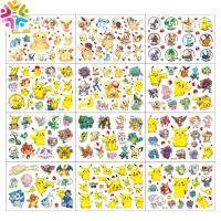 TSEVD การ์ตูนลายการ์ตูน สติกเกอร์รอยสัก Pikachu กันน้ำกันน้ำได้ ฟิกเกอร์แอคชั่น รอยสักชั่วคราวสำหรับเด็ก อุปกรณ์ปาร์ตี้ปาร์ตี้ ของตกแต่งของเล่น สติ๊กเกอร์ของเล่นเด็ก ของขวัญวันเกิดของขวัญ