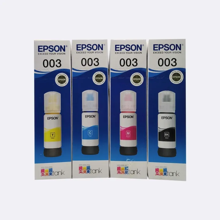 Ready Stock 003 EPSON Ink CMYBK 65ml ORIGINAL INK FOR L3110 3210 3158 ...