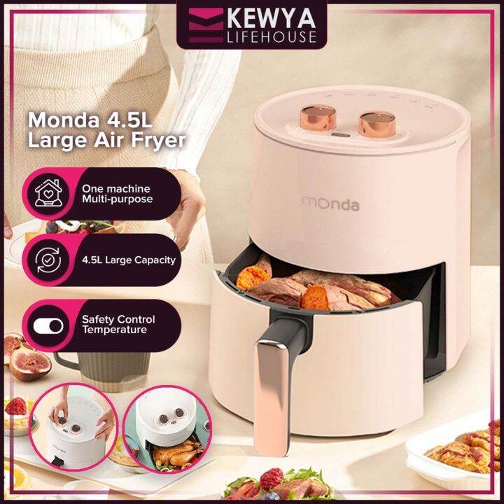 Monda Air Fryer 4.5L Large Capacity Oil Free NonStick Pan Timer