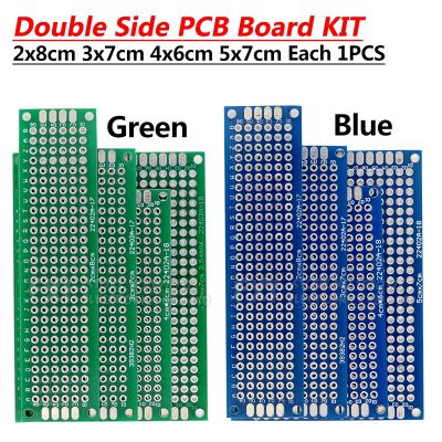 4ชิ้น5X7 4X6 3X7 2X8ซม. สีน้ำเงินเขียวสองด้านทองแดงต้นแบบคณะกรรมการสากล Pcb ถ้ำแผงวงจรควบคุมบอร์ดสำหรับ Arduino