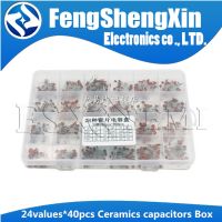 24values*40pcs=960pcs 50V Ceramic Capacitor Assorted kit 2pF-100nF 104 Assortment Set + Box WATTY Electronics