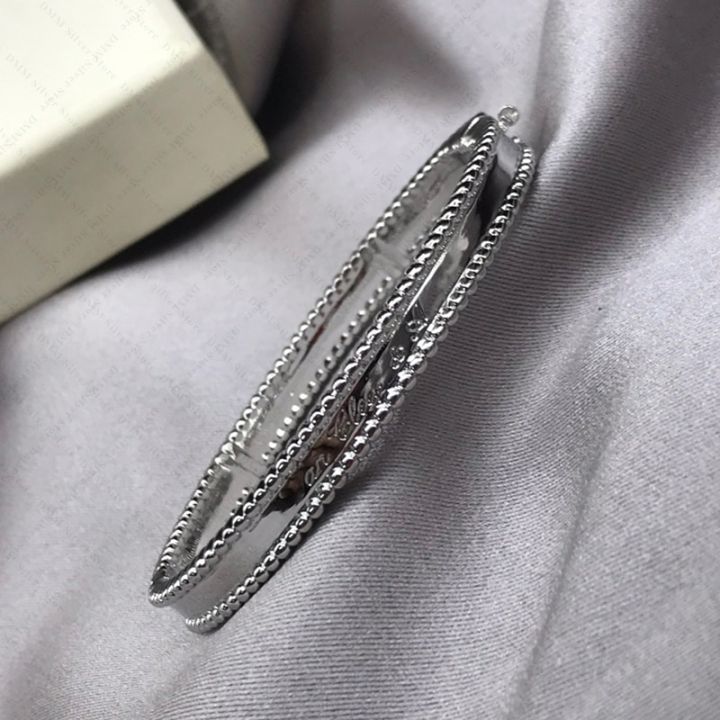 High Quality Trend 925 Sterling Silver Round Bead Edge Signature Bracelet Women Fashion Brand Luxury End Party Jewelry
