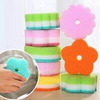 【hot】 Sponge Scouring 1/5pcs Round Tableware Glass Dishes Cleaning