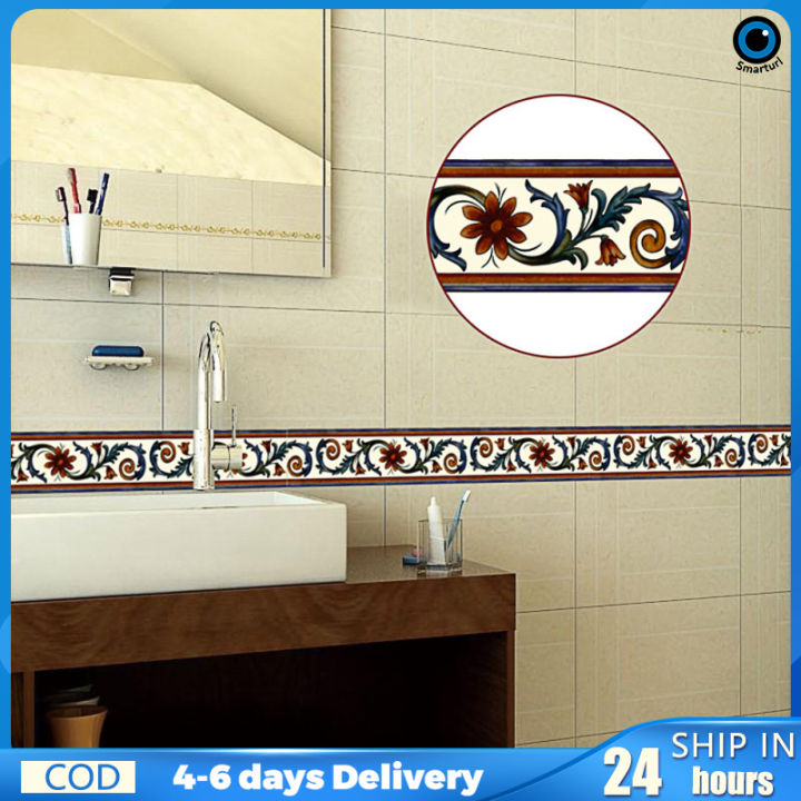 ศิลปะประดับผนังสติ๊กเกอร์ติดผนังพีวีซีมีกาวในตัวยาว10เมตรสำหรับห้องนั่งเล่นห้องครัวห้องน้ำ