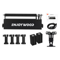 ENJOYWOOD R3 PRO เครื่องแกะสลักเลเซอร์ลูกกลิ้งแบบหมุนได้เลเซอร์ลูกกลิ้ง4แกนหมุนลูกกลิ้ง360 ° การยึดแบบหมุนพร้อมโมดูลรองรับและเสาต่อขยายสำหรับช่างแกะสลักเลเซอร์