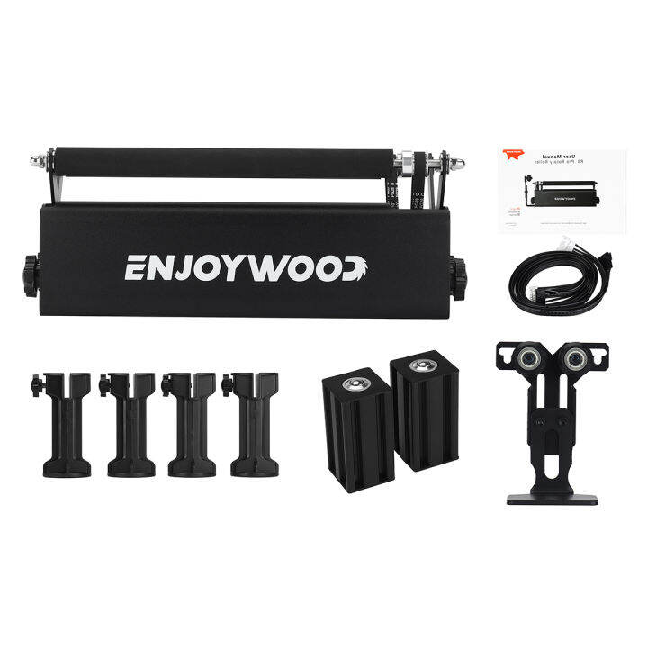 enjoywood-r3โปร360-เครื่องแกะสลักเลเซอร์แบบหมุนโรตารี่เลเซอร์ลูกกลิ้ง4แกนหมุน-y-ลูกกลิ้งหมุนพร้อมโมดูลรองรับและเสาต่อสำหรับเครื่องแกะสลักเลเซอร์