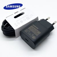 Samsung 25W EU Plug Super Fast Charging Adapter PD Charger USB C To USB C Cable For Galaxy S22 S21 S20 Note 20 Ultra Note10 Plus