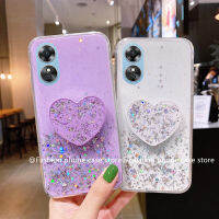 Phone Case เคส OPPO A58 4G หลากสี OPPOA58ฟ้าประดับเลื่อมนุ่ม2023รูปหัวใจขาตั้งรูปดาว