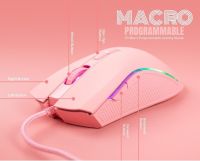 Mouse Macro NUBWO PLESIOS 6400dpi NM-89M USB Optical Mouse เมาส์เกมมิ่งมาโคร