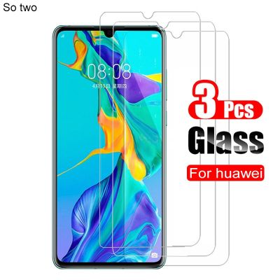 ฟิล์ม Lite P40 P20 Huawei P30ปกป้องหน้าจอสำหรับ3ชิ้น,ฟิล์มแก้วแบบโปร Mate 10 20 Honor 9 Lite