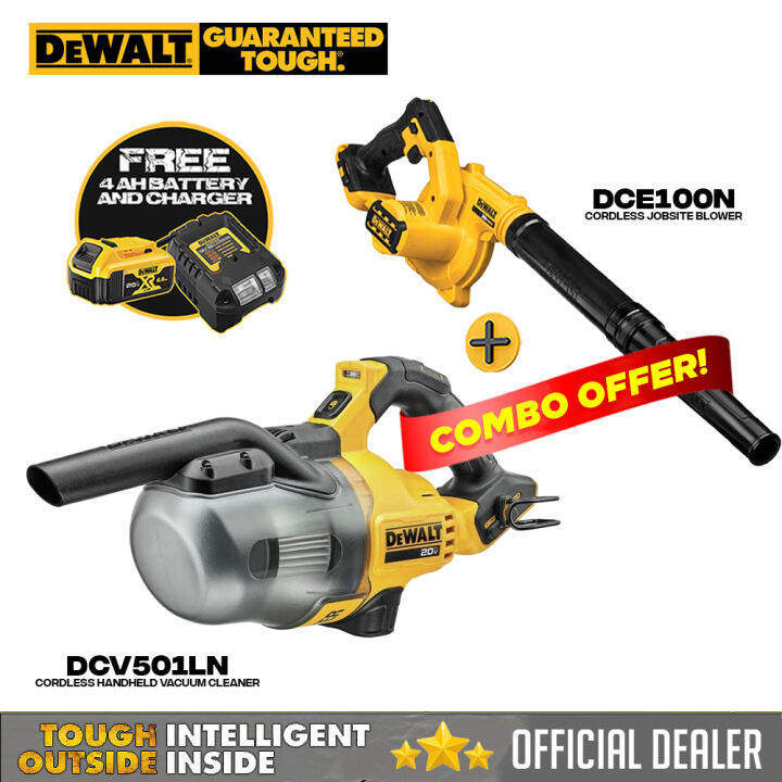 DeWalt DCV501LN + DCE100N Combo Cordless Handheld Vacuum Cleaner