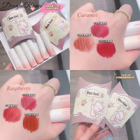 DragonRanee 3Pcs Milk Tea Lip Glaze Set Matte Velvet Lip Mud Whitening Student Lipstick