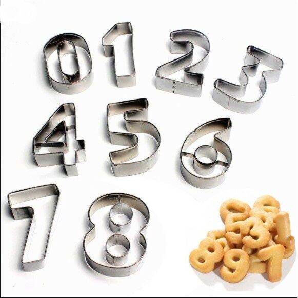 Stainless Steel Cookie Cutter Number Biscuit Cutter Tool Set Baking ...