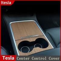 Center Control Panel Protective Cover For Tesla Model Y 3 2021 2022 2023 ModelY Wood Grain Black Car Interior Decoration Sticker