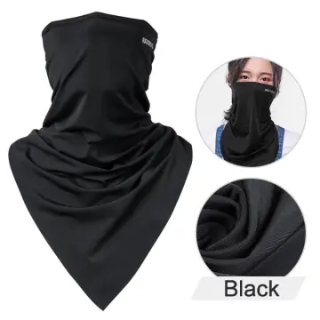 Boulevar Men and Women Cotton Face Mask Sun and Dust Protection Face Scarf  Bandana Sunscreen Balaclava for Outdoor Biker Hiking Fishing Black 1 PCS