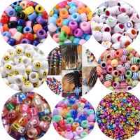 2023 Colorful Pony Beads Fashion Big Hole Beads Kids DIY Bracelet Necklace Making HandCrafts Girls Hair Beads Wholesale