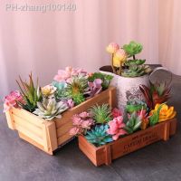 Various Green Pink Red Blue Purple Flocking Artificial Succulents Plants Desktop Bedroom Home Garden Decoration Mini Bonsai