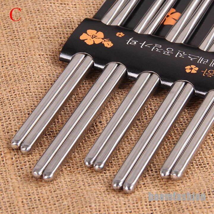 chopsticks-5-pair-metal-reusable-korean-chinese-stainless-steel-chopsticks-gift